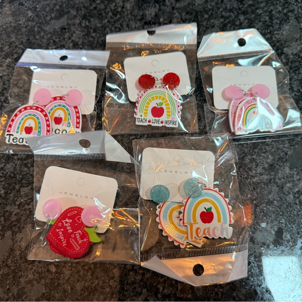5 new pairs of teacher earrings